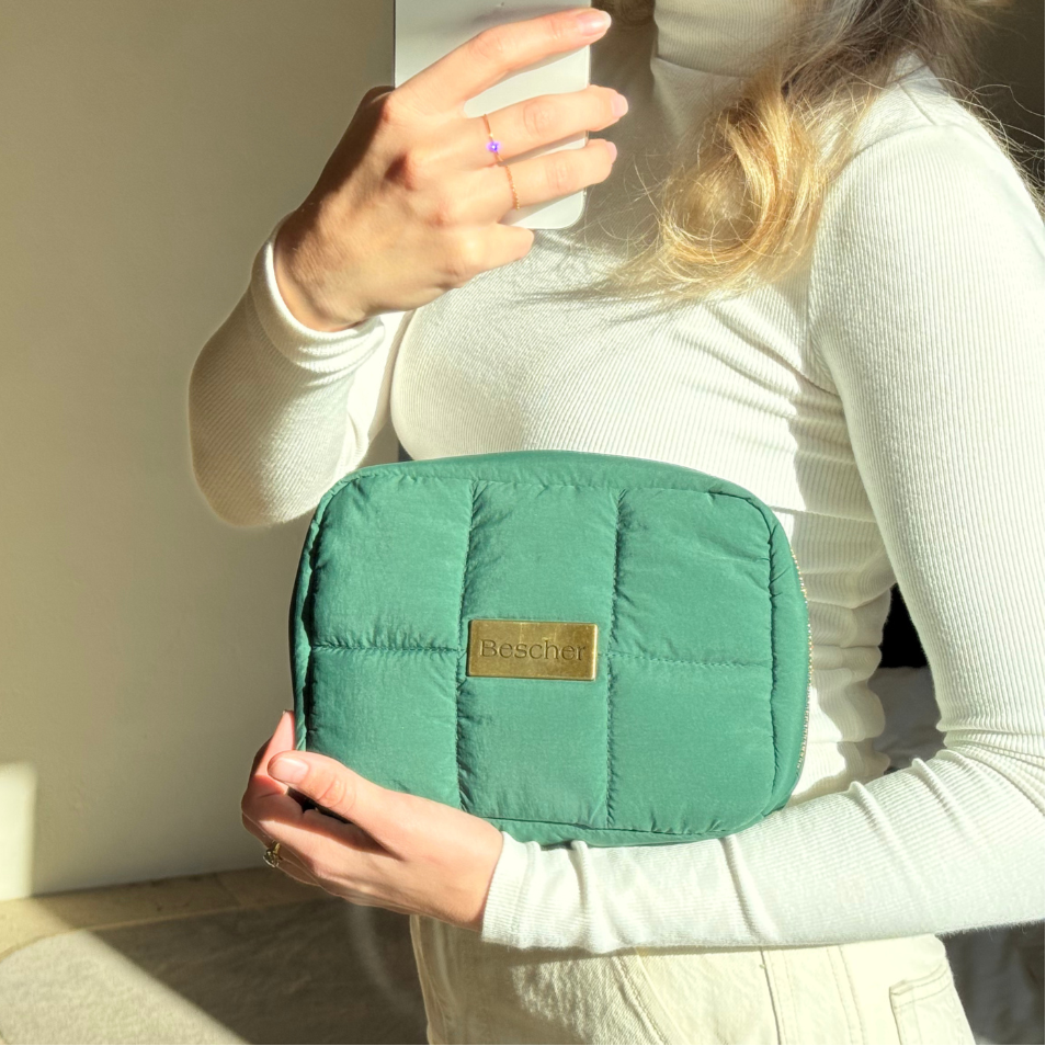 Puffer Beauty Bag Green - Free Gift