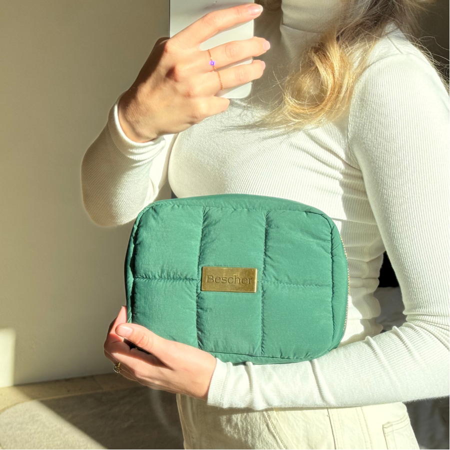 Puffer Beauty Bag Green - Free Gift